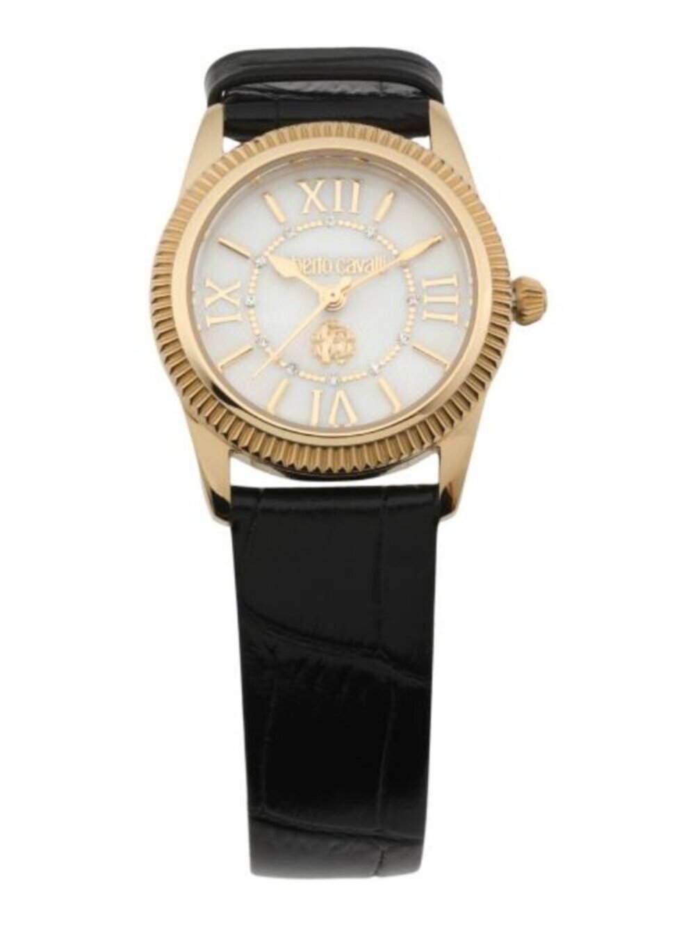 ROBERTO CAVALLI Women's Gold Mother Of Pearl Leather Strap Watch